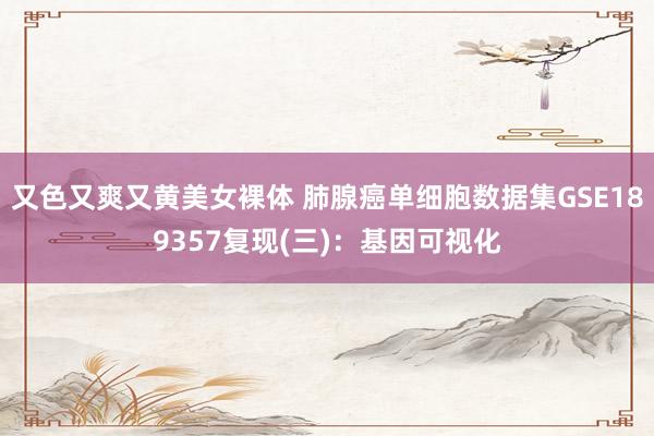 又色又爽又黄美女裸体 肺腺癌单细胞数据集GSE189357复现(三)：基因可视化